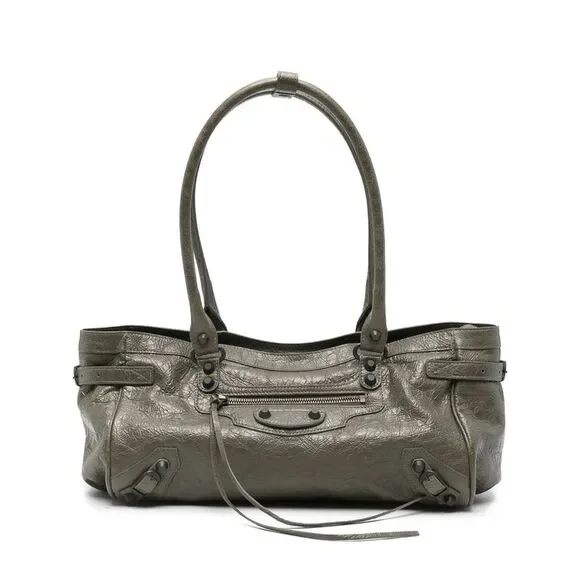 Balenciaga Metallic Gray Leather Bag - Picture 1 of 5
